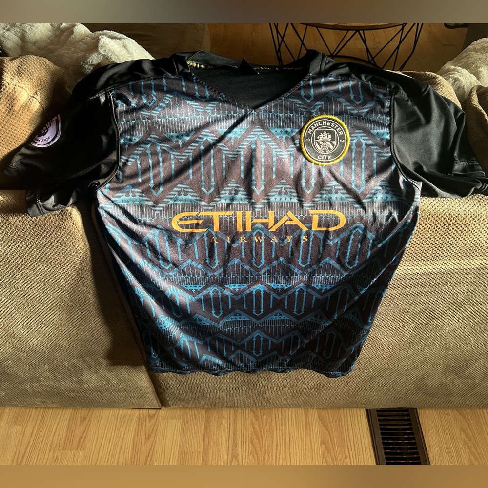 Manchester City Black and Blue away Jersey